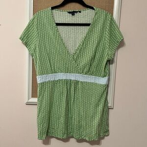 Boden faux wrap v-neck short sleeve blouse. Size UK 16